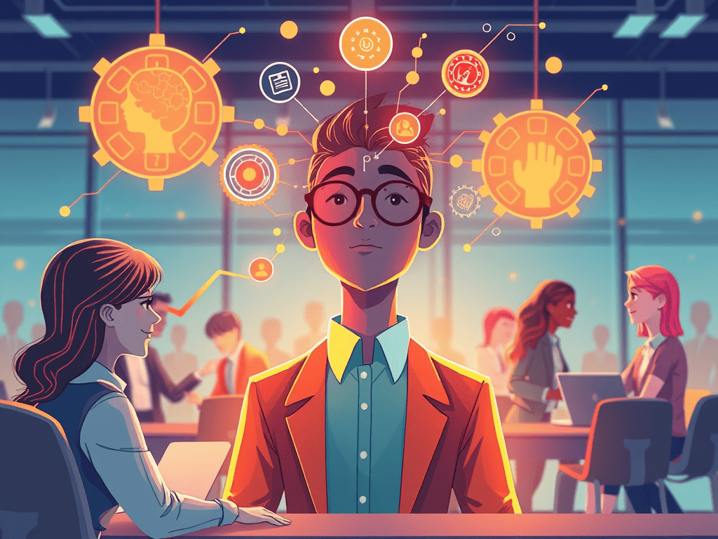 no text animated illustration based on blog post title