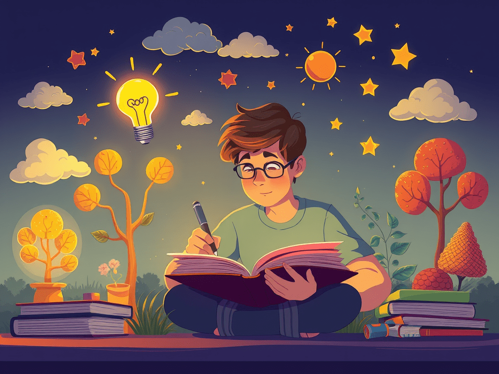 no text animated illustration based on blog post title