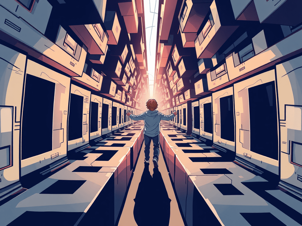 no text animated illustration based on blog post title